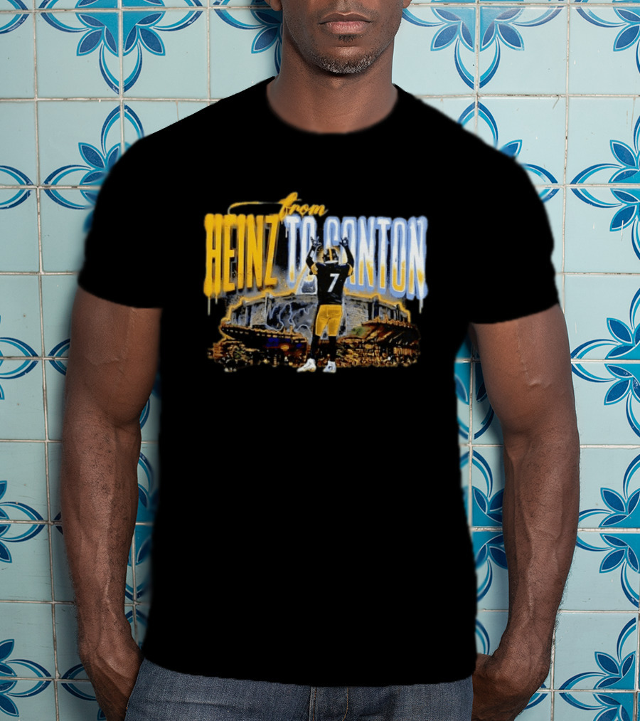 Ben Roethlisberger From Heinz To Canton Pittsburgh Steelers Journey #7 T-Shirt