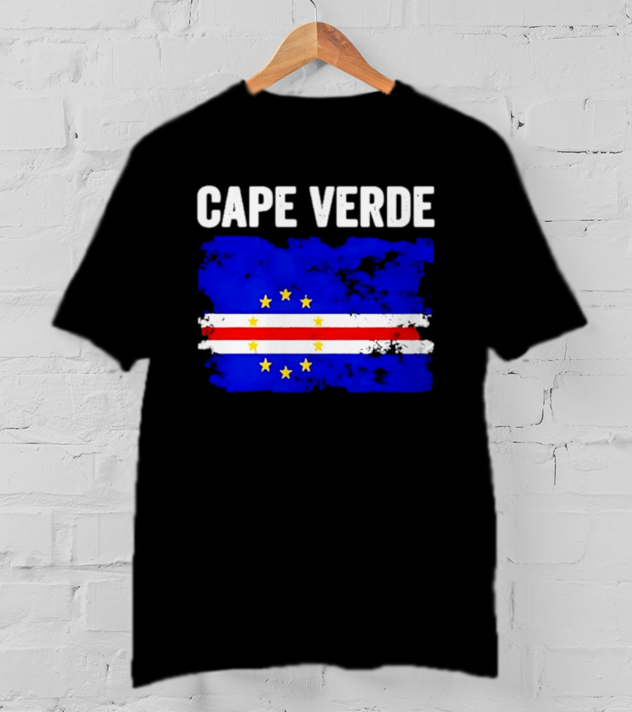 Cape Verde Distressed Flag Design Six Yellow Stars T-Shirt