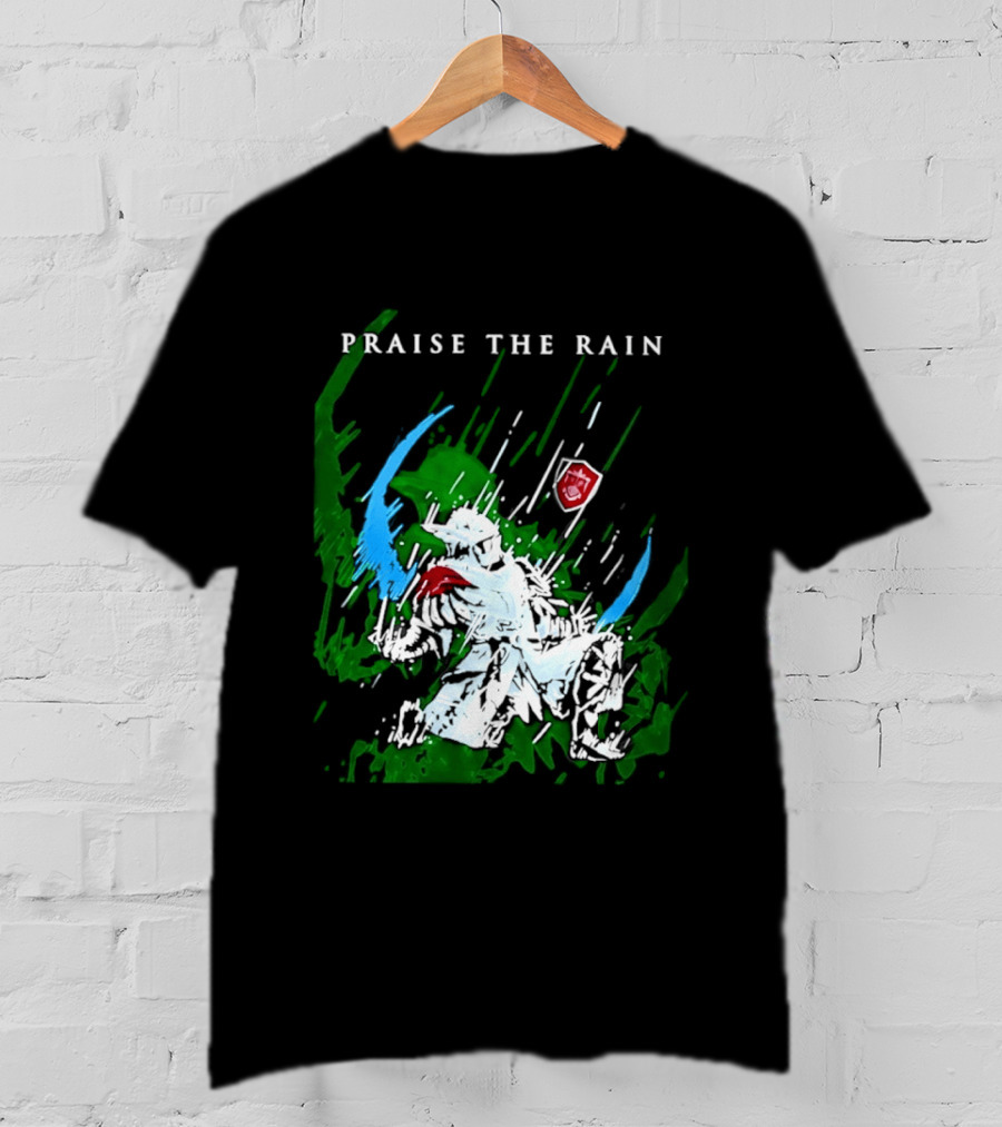 Praise The Rain Warrior Energetic Green And Blue Splash T-Shirt