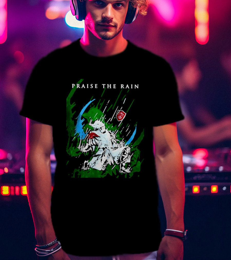 Praise The Rain Warrior Energetic Green And Blue Splash T-Shirt