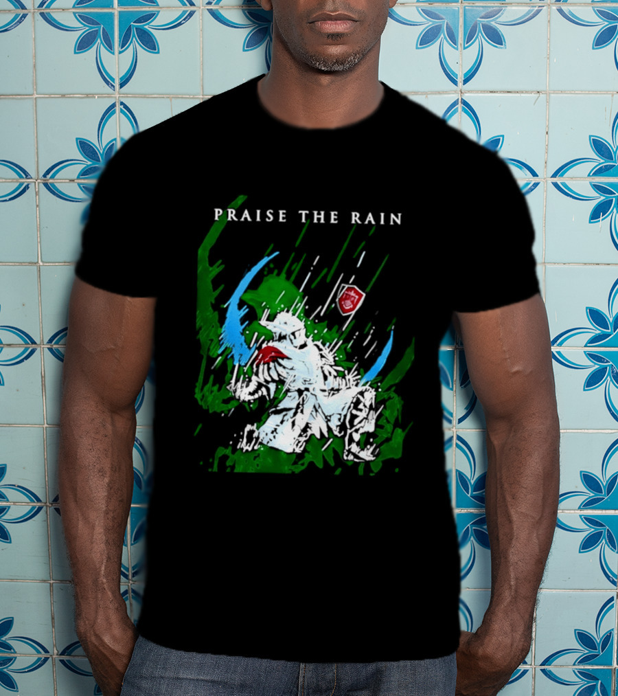 Praise The Rain Warrior Energetic Green And Blue Splash T-Shirt