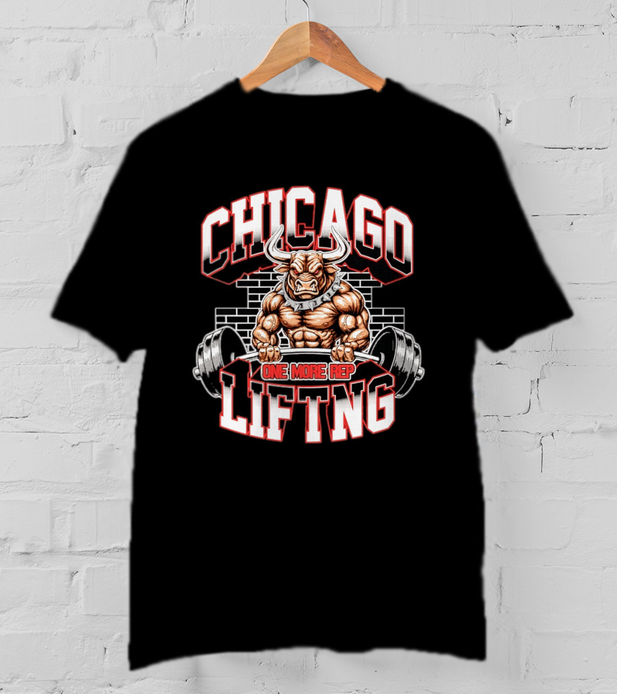 Chicago Lifting Bull One More Rep Weightlifting T-Shirt