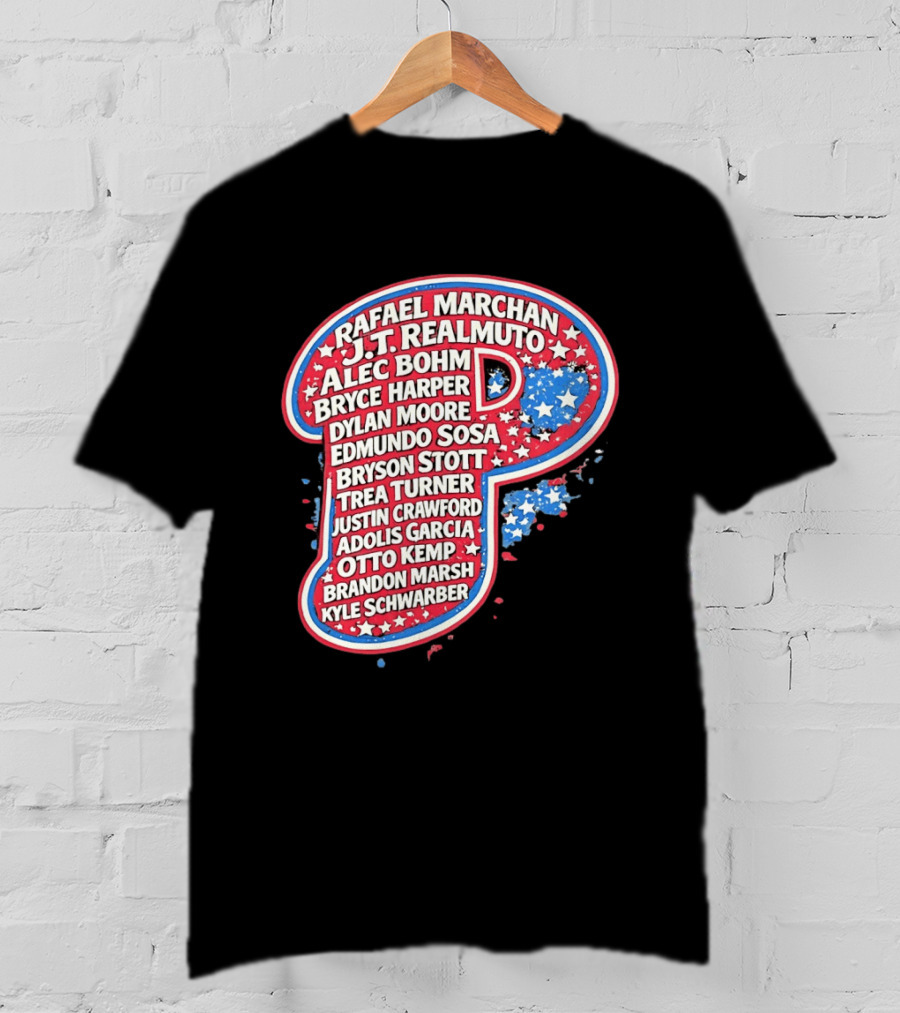 Rafael Marchan JT Realmuto Alec Bohm Bryce Harper Philadelphia Phillies T-Shirt