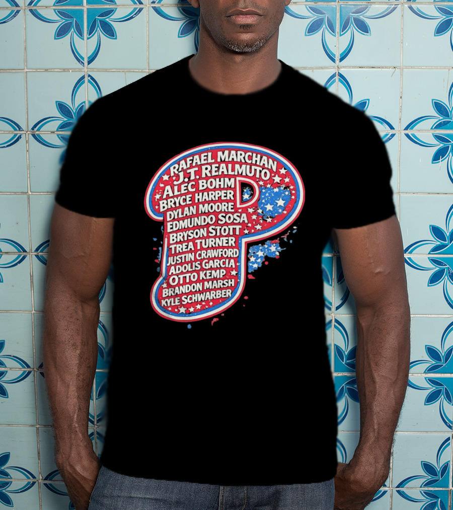Rafael Marchan JT Realmuto Alec Bohm Bryce Harper Philadelphia Phillies T-Shirt