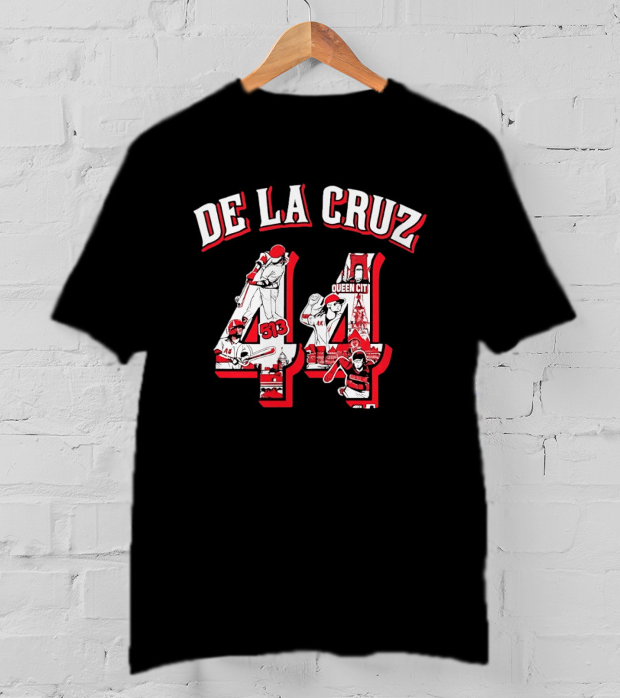 De La Cruz 44 Queen City 513 Cincinnati Reds MLB T-Shirt