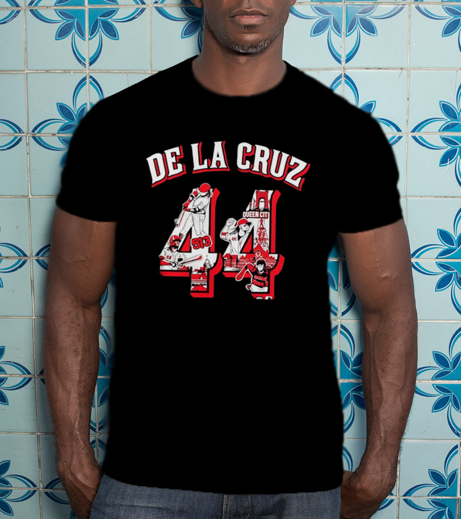 De La Cruz 44 Queen City 513 Cincinnati Reds MLB T-Shirt