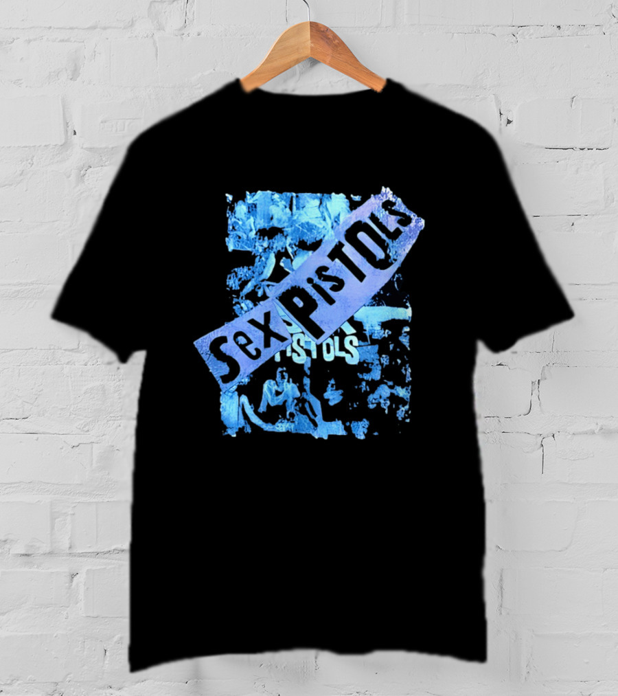 Sex Pistols Distressed Blue Photo Collage T-Shirt