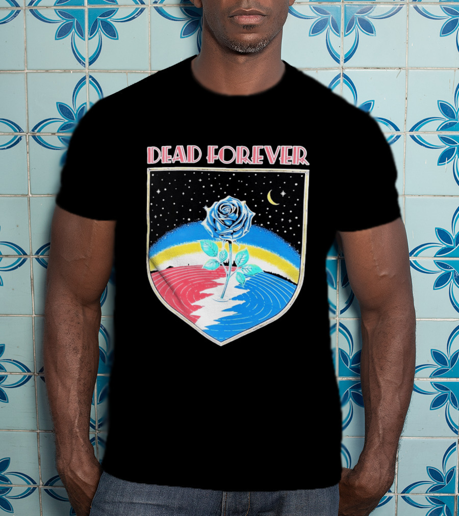 Grateful Dead Forever Rose Skull Rainbow Night Sky Moon Dead60 T-Shirt