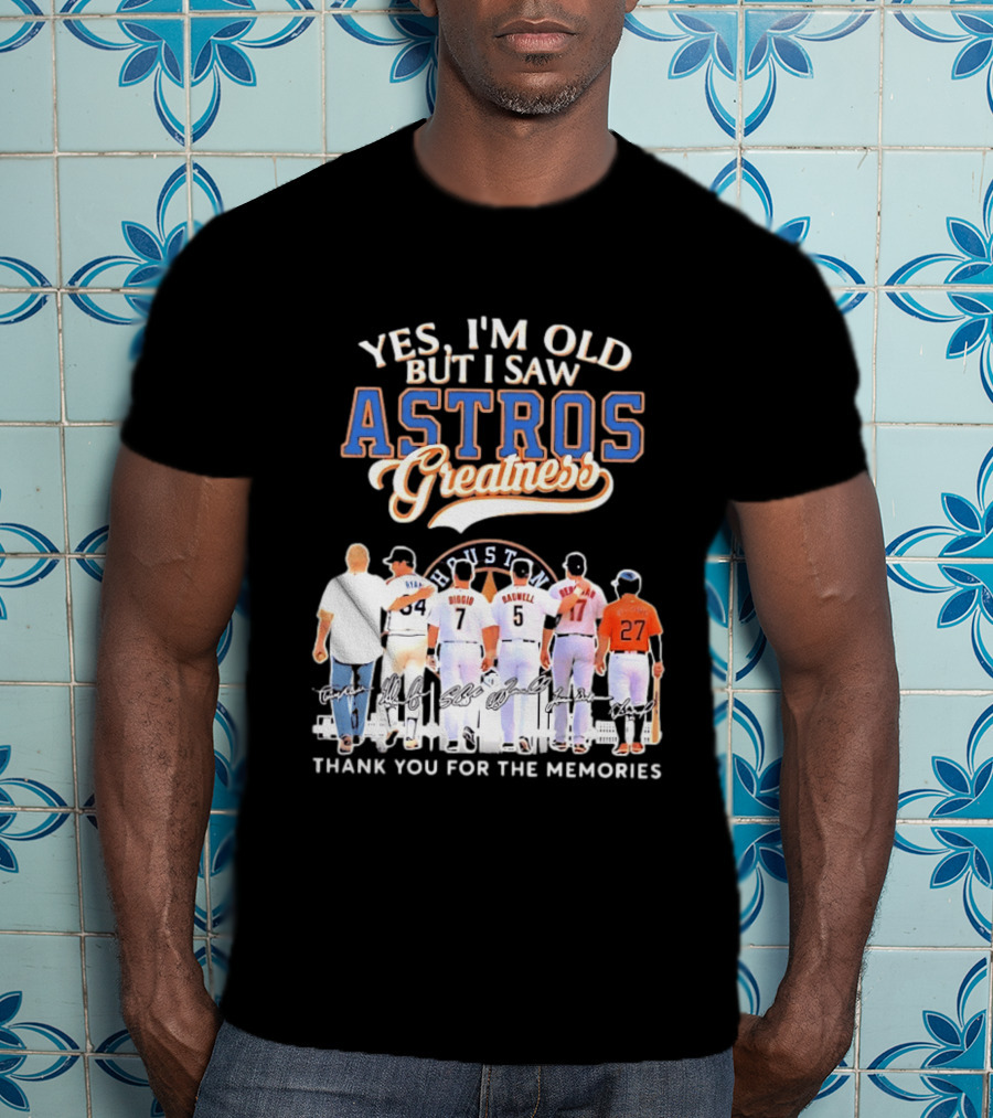 Yes I'm Old But I Saw Astros Greatness Ryan Biggio Bagwell Beltran Thank You For The Memories T-Shirt