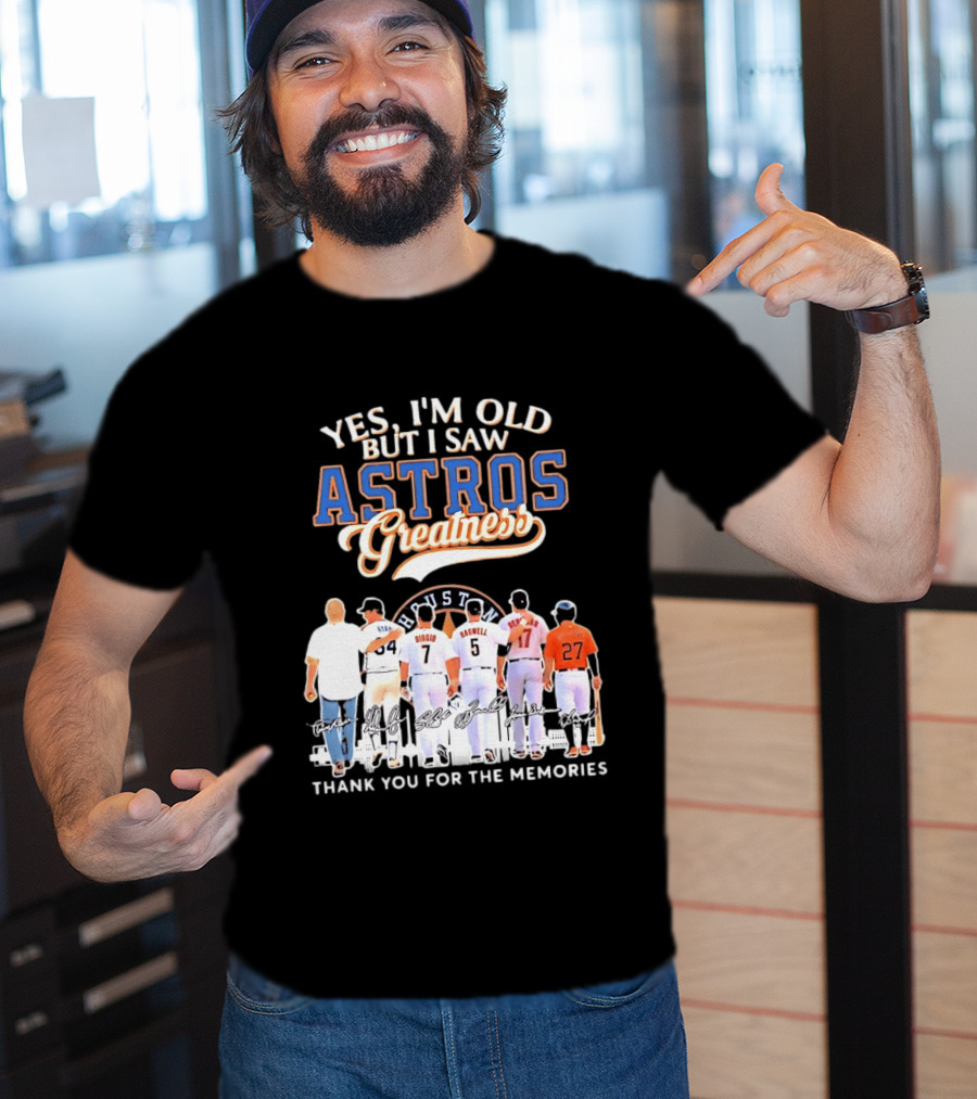 Yes I'm Old But I Saw Astros Greatness Ryan Biggio Bagwell Beltran Thank You For The Memories T-Shirt