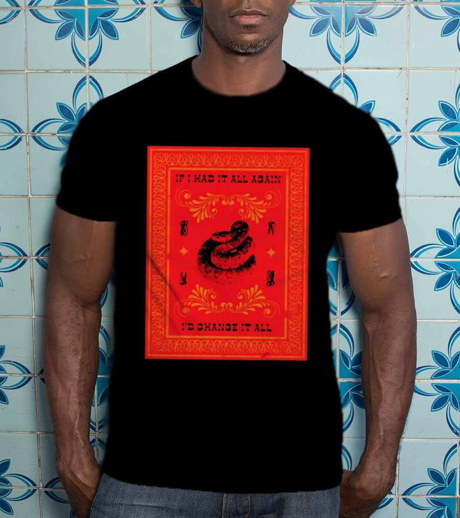 If I Had It All Again I'd Change It All Rattlesnake Western Red Bandana T-Shirt