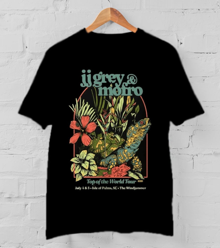 JJ Grey And Mofro July 4 5 2026 Isle Of Palms SC The Windjammer Exotic Flora Tortoise T-Shirt