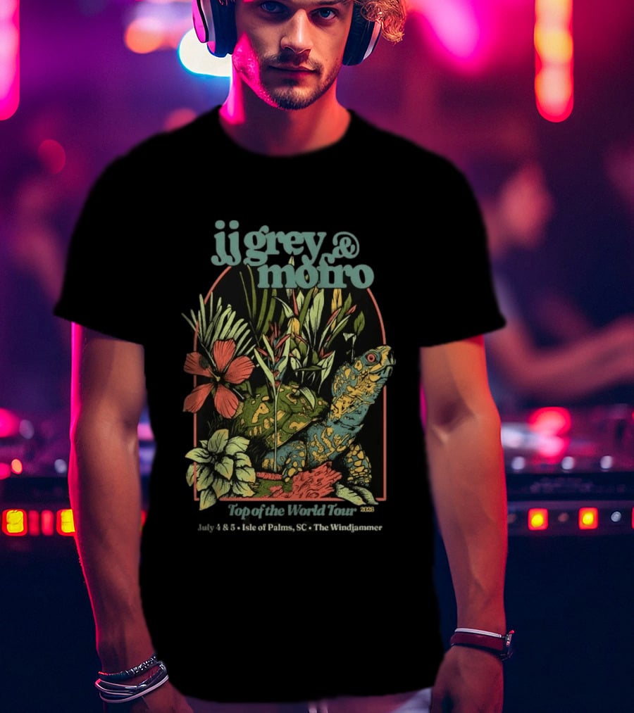 JJ Grey And Mofro July 4 5 2026 Isle Of Palms SC The Windjammer Exotic Flora Tortoise T-Shirt