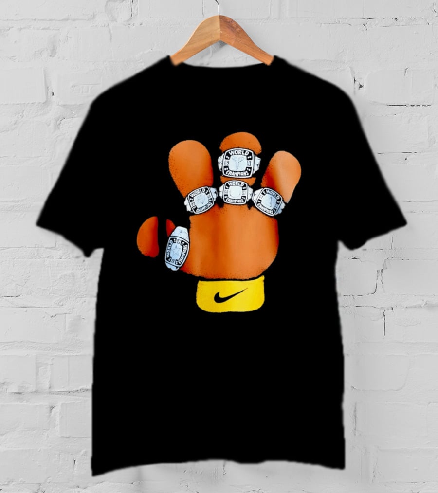 Kobe Bryant 5X World Champions Rings Nike Wristband T-Shirt