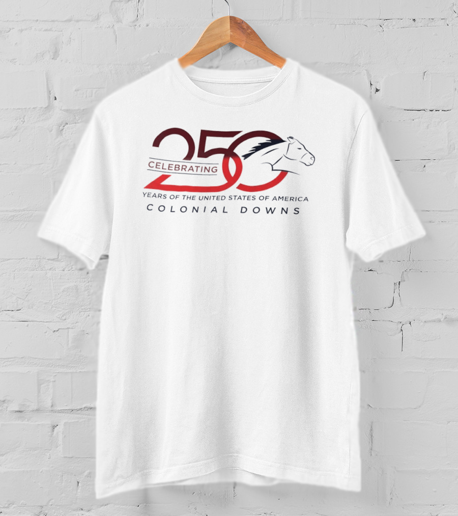 250 Celebrating Years Of The United States Of America Colonial Downs Horse Racing T-Shirt