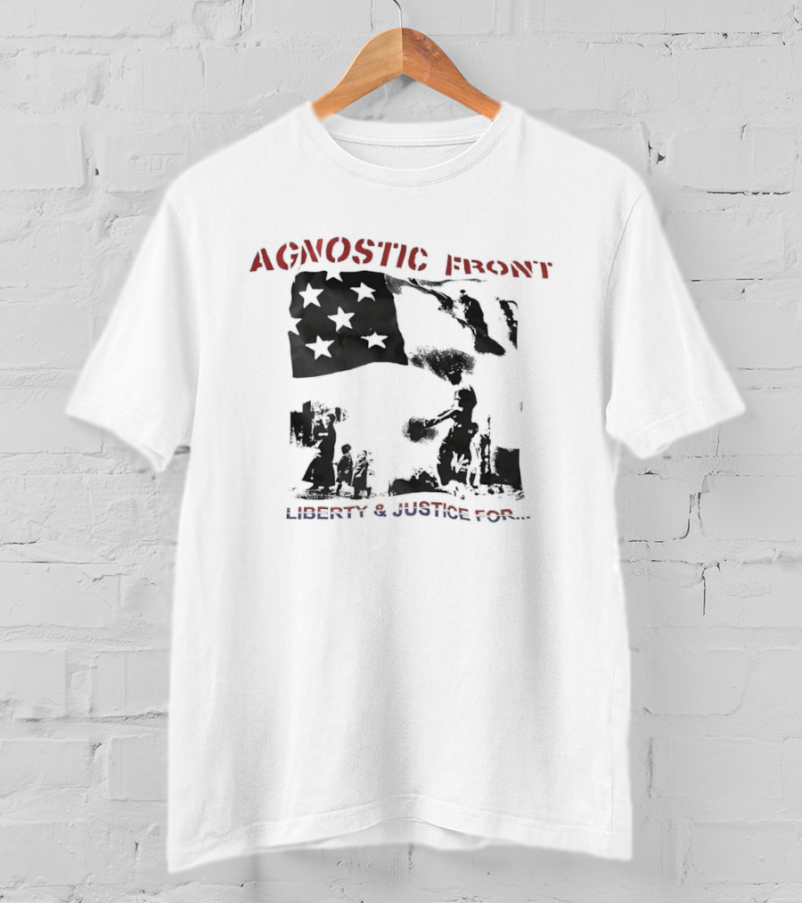 Agnostic Front Liberty And Justice For All Flag Military Patriot T-Shirt