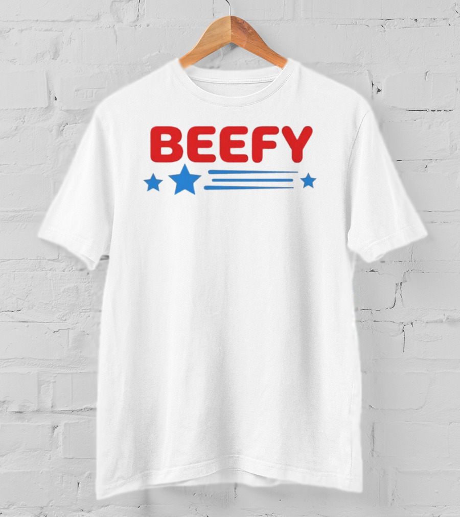 Beefy Star Gay Blue Stars Red T-Shirt