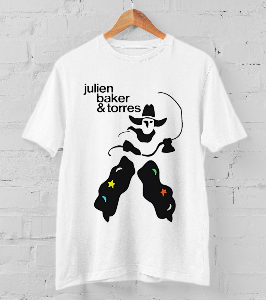Julien Baker And Torres Cowboy Figure With Colorful Star Accents T-Shirt
