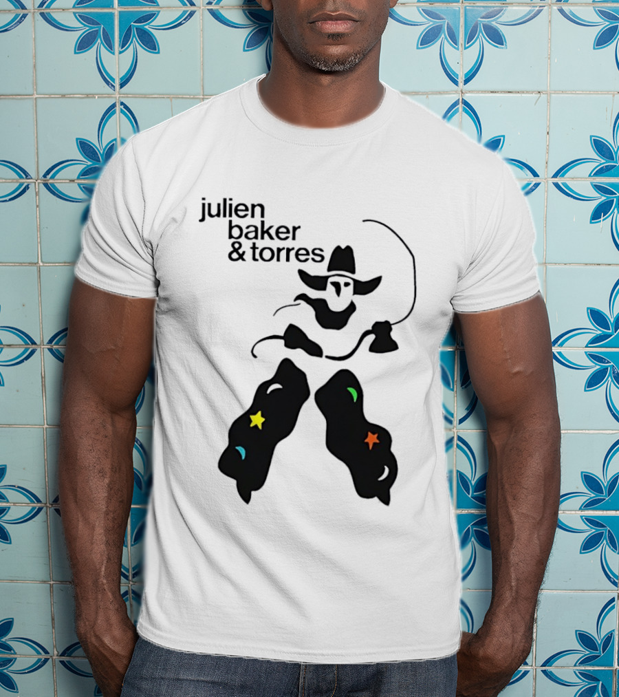 Julien Baker And Torres Cowboy Figure With Colorful Star Accents T-Shirt