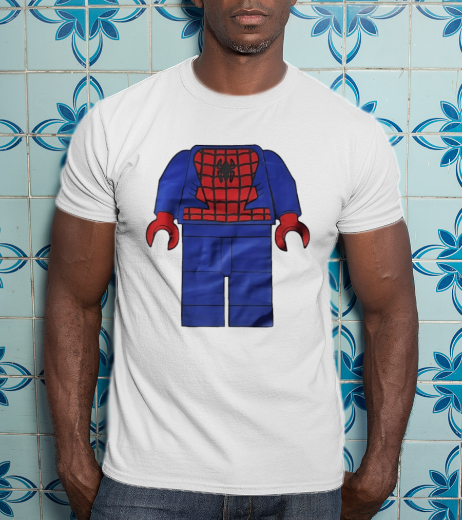 Lego Spider Man Minifigure Marvel Super Hero Iconic Costume Red And Blue Suit T-Shirt