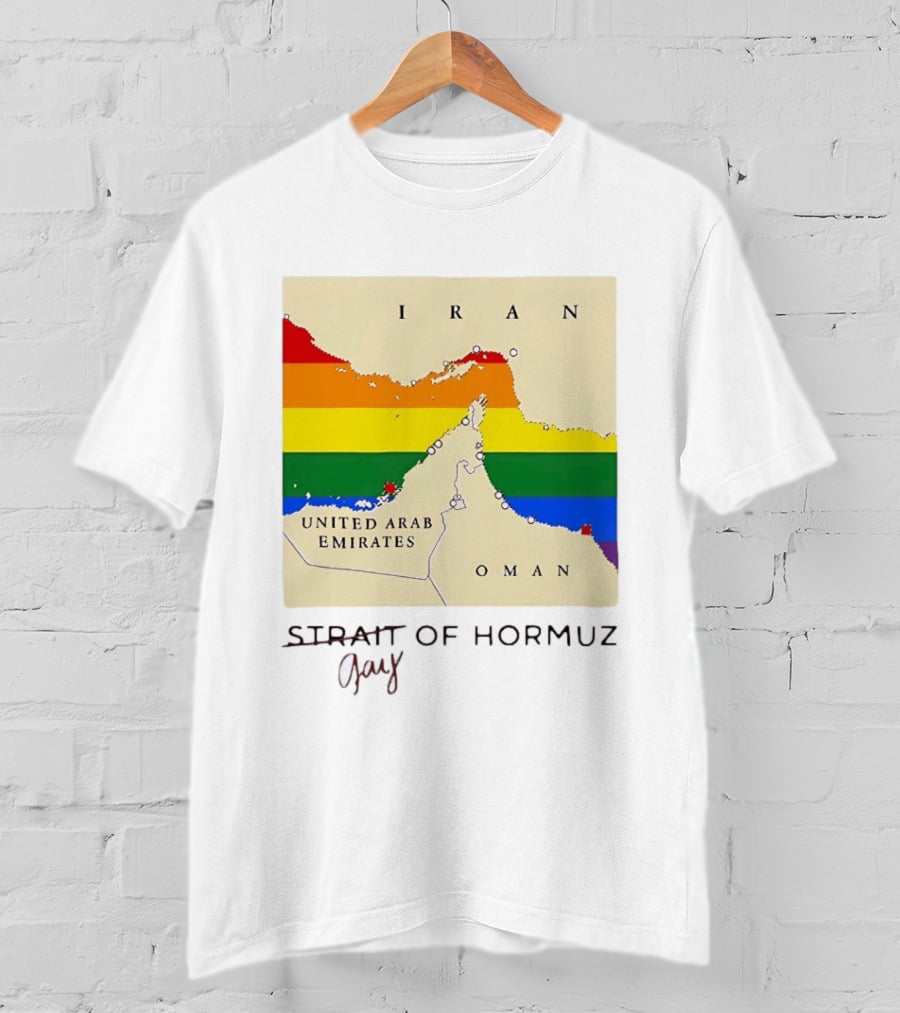 Strait Of Hormuz Map Pride Rainbow Gay Wordplay Pun T-Shirt