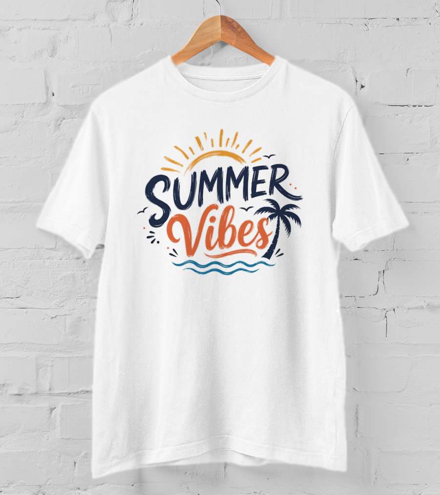 Summer Vibes Sun Palm Beach Waves T-Shirt