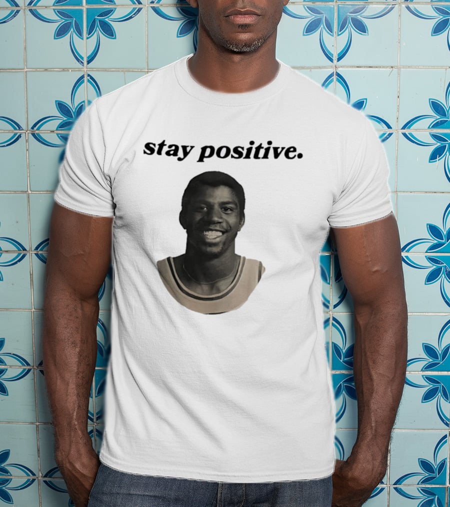 Magic Johnson Stay Positive Los Angeles Lakers T-Shirt