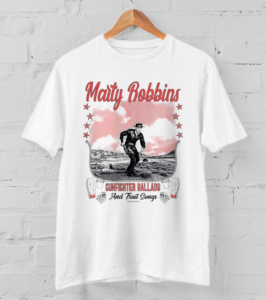 Marty Robbins Gunfighter Ballads And Trail Songs Cowboy Western Scene T-Shirt