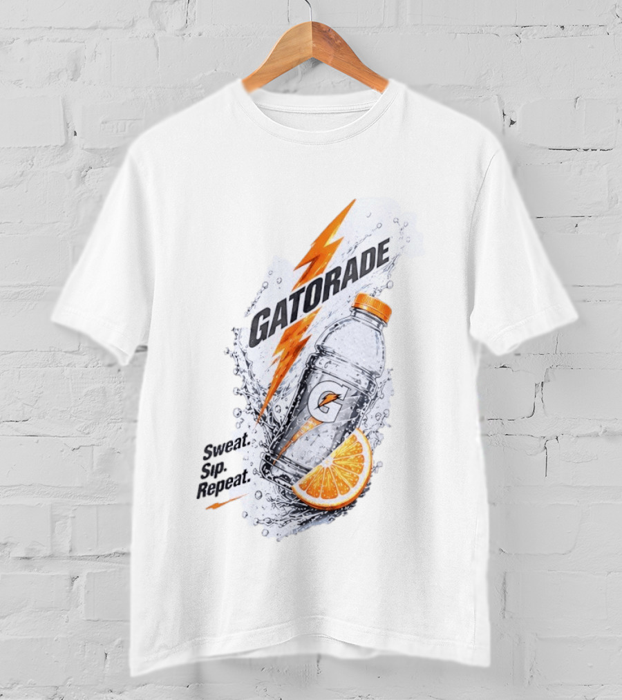 Gatorade Sweat Sip Repeat Lightning Bolt Orange Slice Bottle T-Shirt