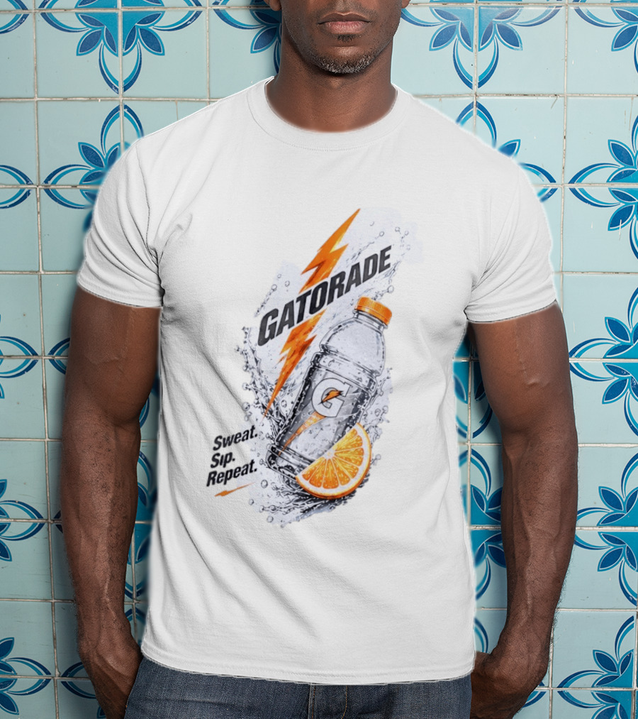 Gatorade Sweat Sip Repeat Lightning Bolt Orange Slice Bottle T-Shirt