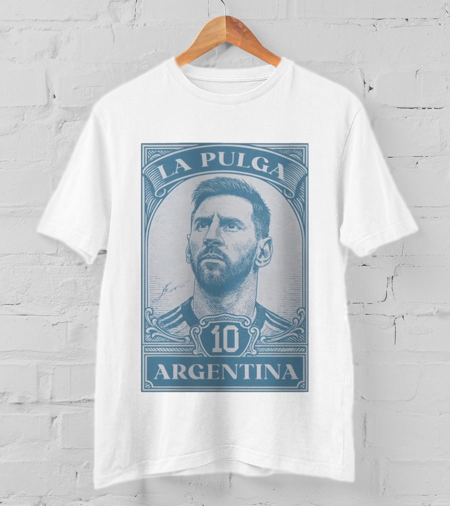 La Pulga Argentina 10 Stamp Messi T-Shirt