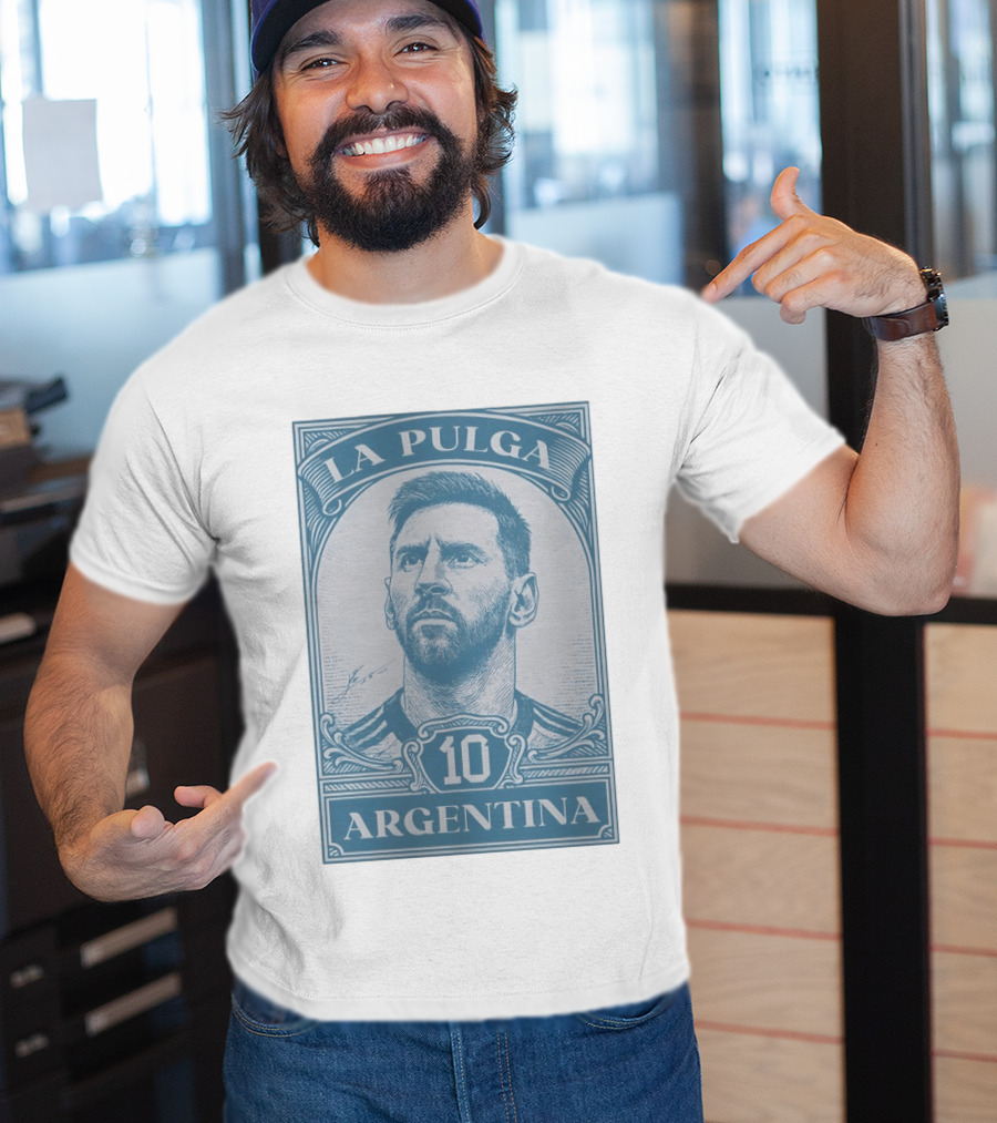 La Pulga Argentina 10 Stamp Messi T-Shirt