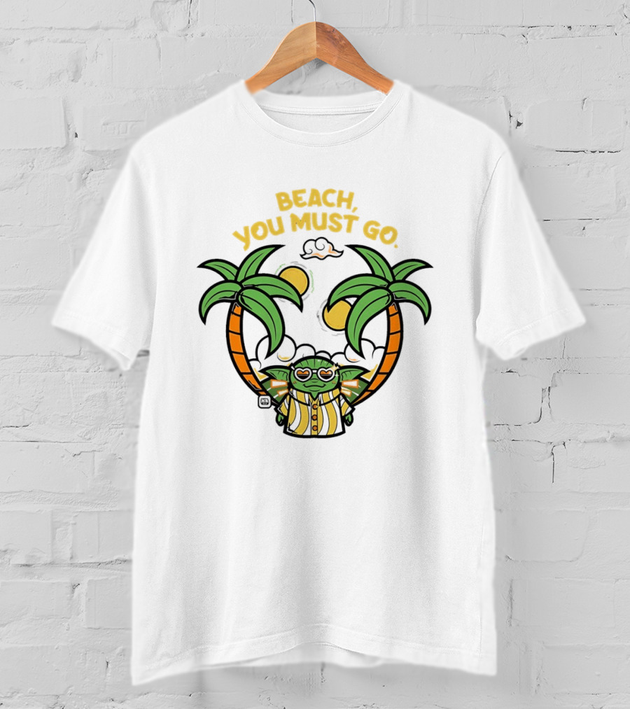 Grogu Hawaiian Outfit Beach You Must Go Palm Trees Sunglasses T-Shirt
