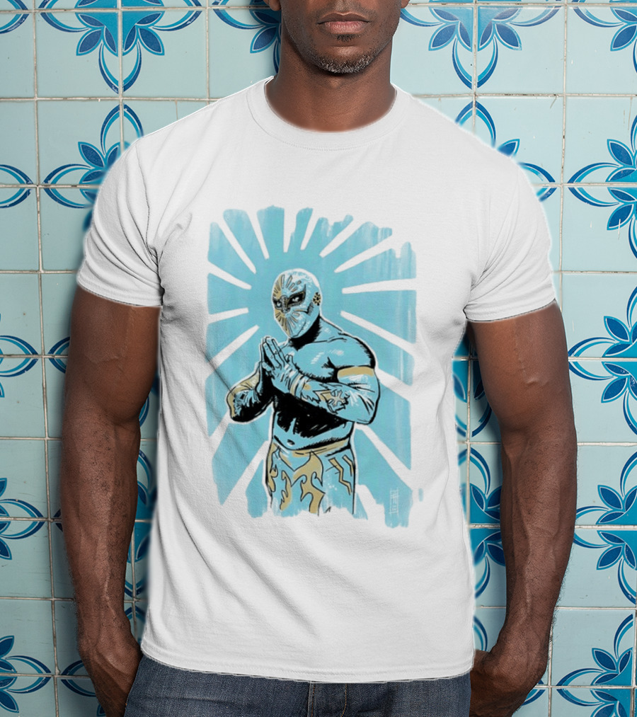 Místico Lucha Libre Wrestler CMLL Wrestling Masked Starburst T-Shirt