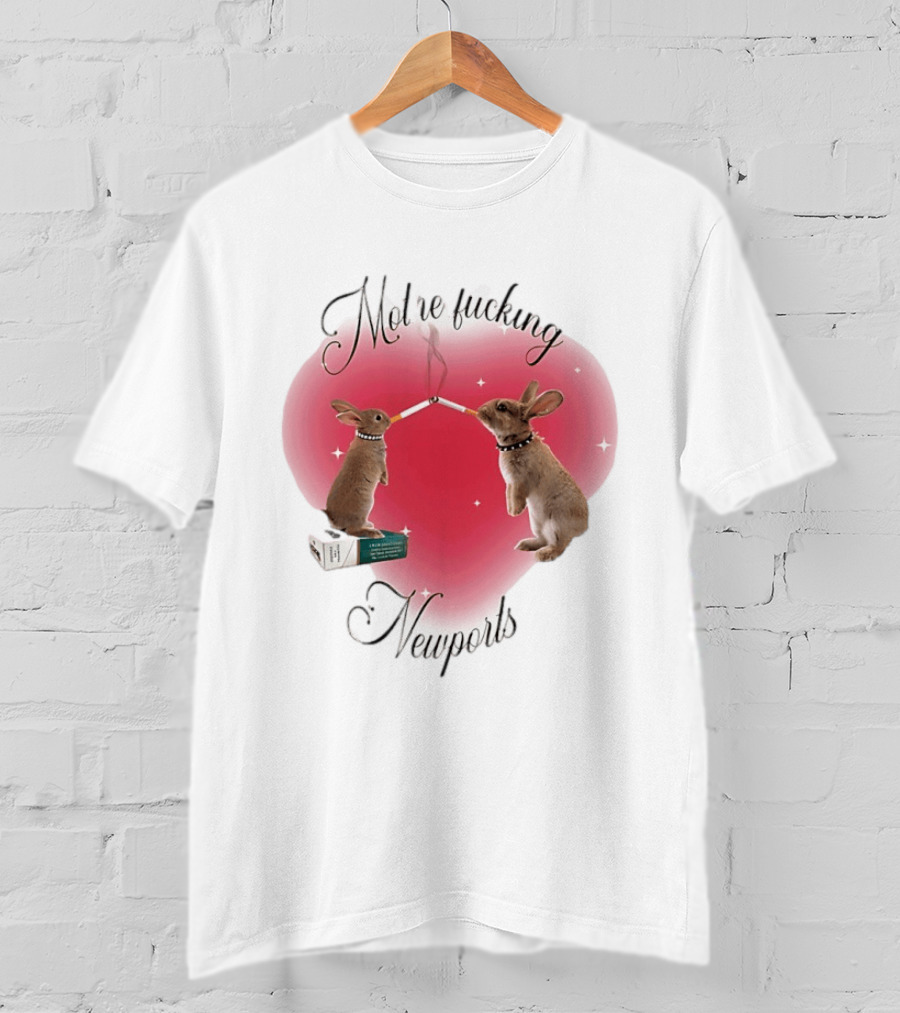 Motherfucking Newports Rabbits Smoking Cigarettes T-Shirt