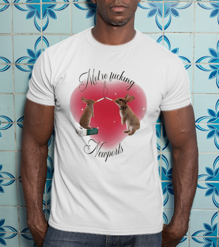 Motherfucking Newports Rabbits Smoking Cigarettes T-Shirt