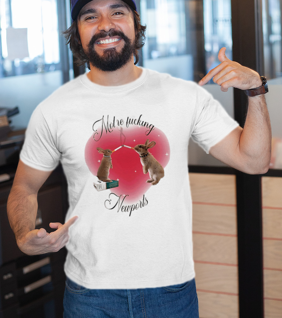 Motherfucking Newports Rabbits Smoking Cigarettes T-Shirt