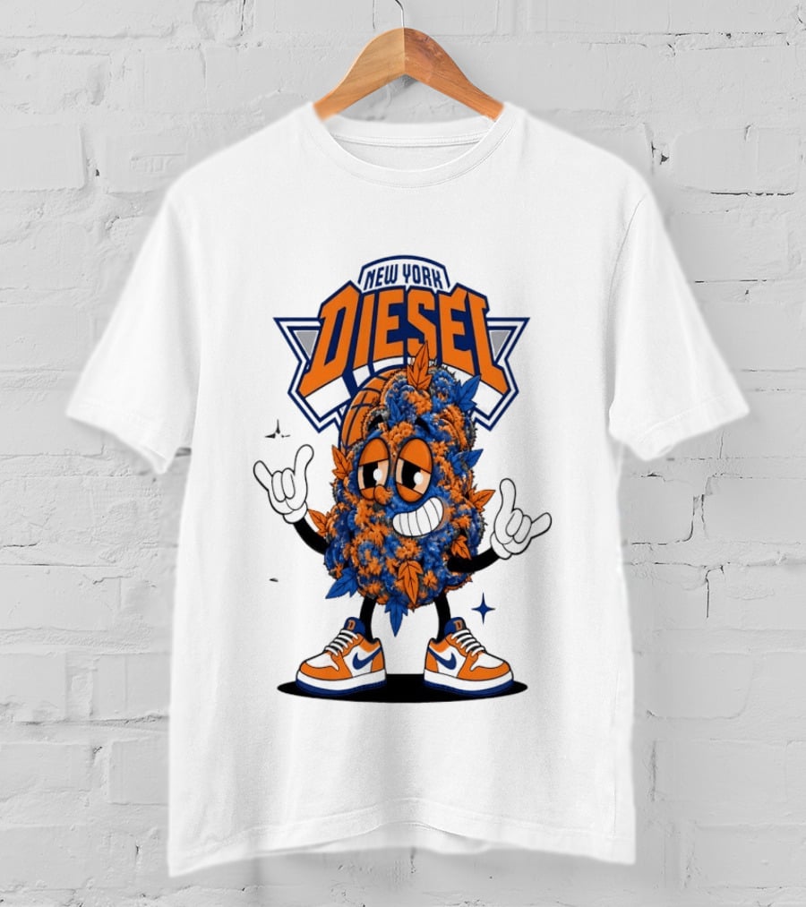 New York Diesel Cannabis Cartoon Knicks T-Shirt