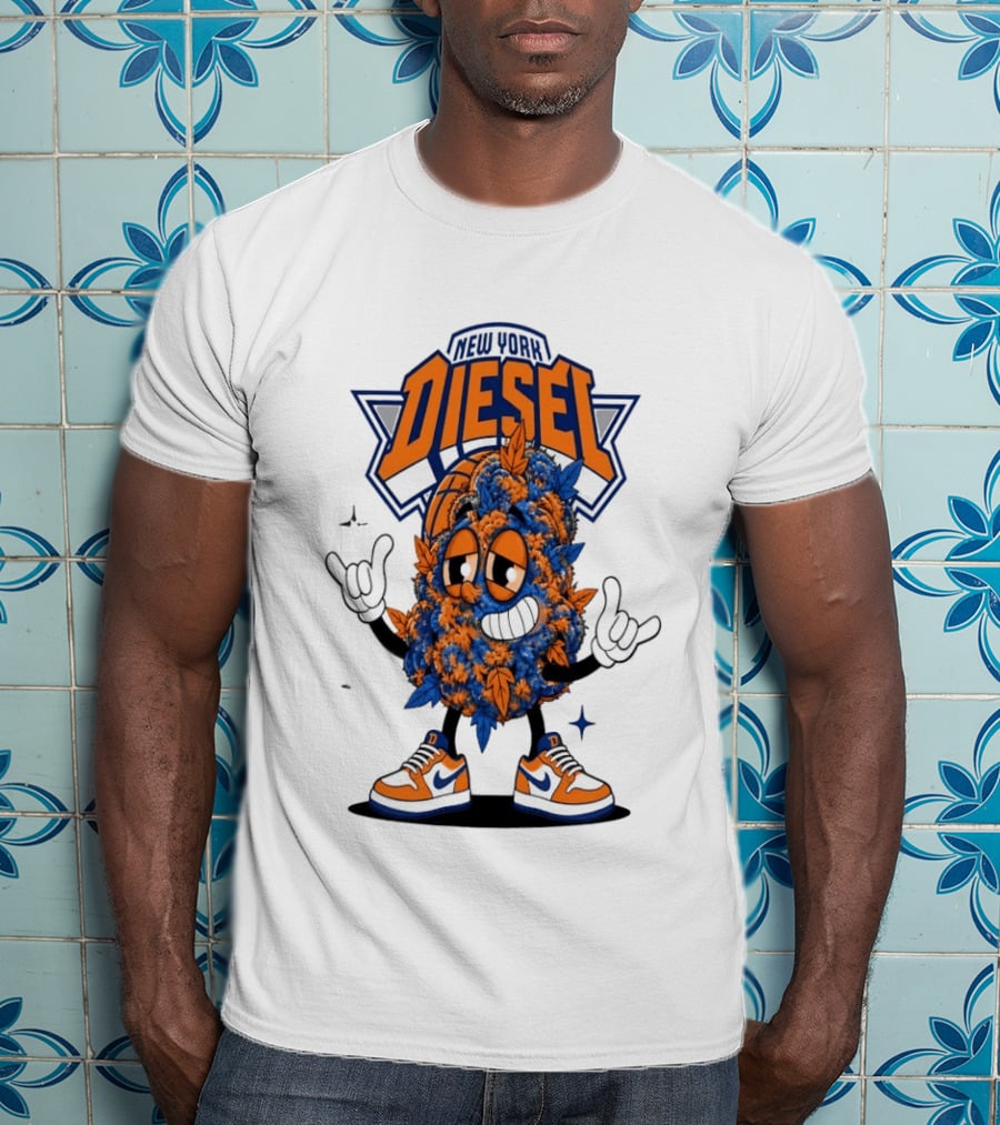 New York Diesel Cannabis Cartoon Knicks T-Shirt