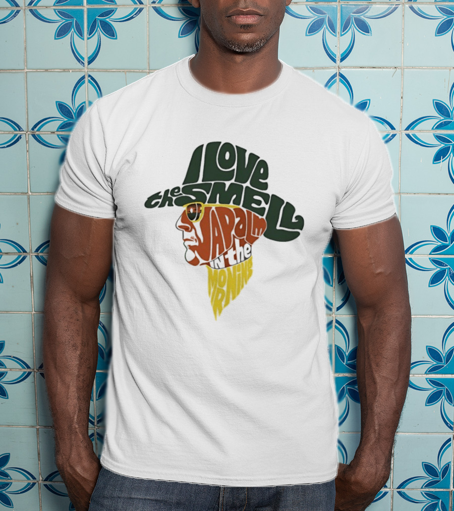 I Love The Smell Of Napalm In The Morning Cowboy Head Shape T-Shirt