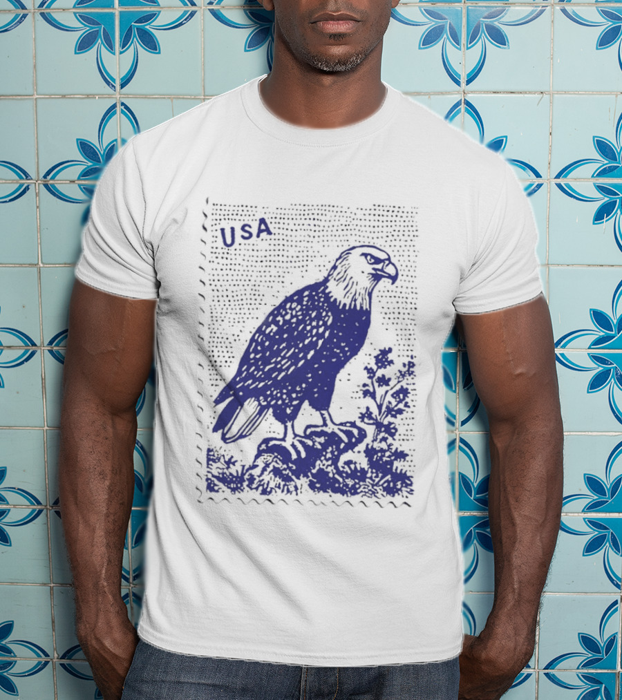 USA Bald Eagle Stamp Patriotic T-Shirt
