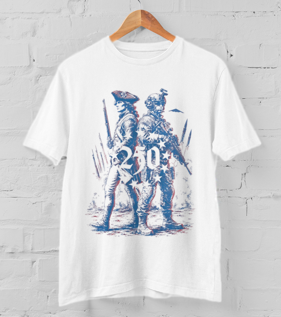 American Revolutionary War Soldier Modern Infantry 250 Years Of Service T-Shirt