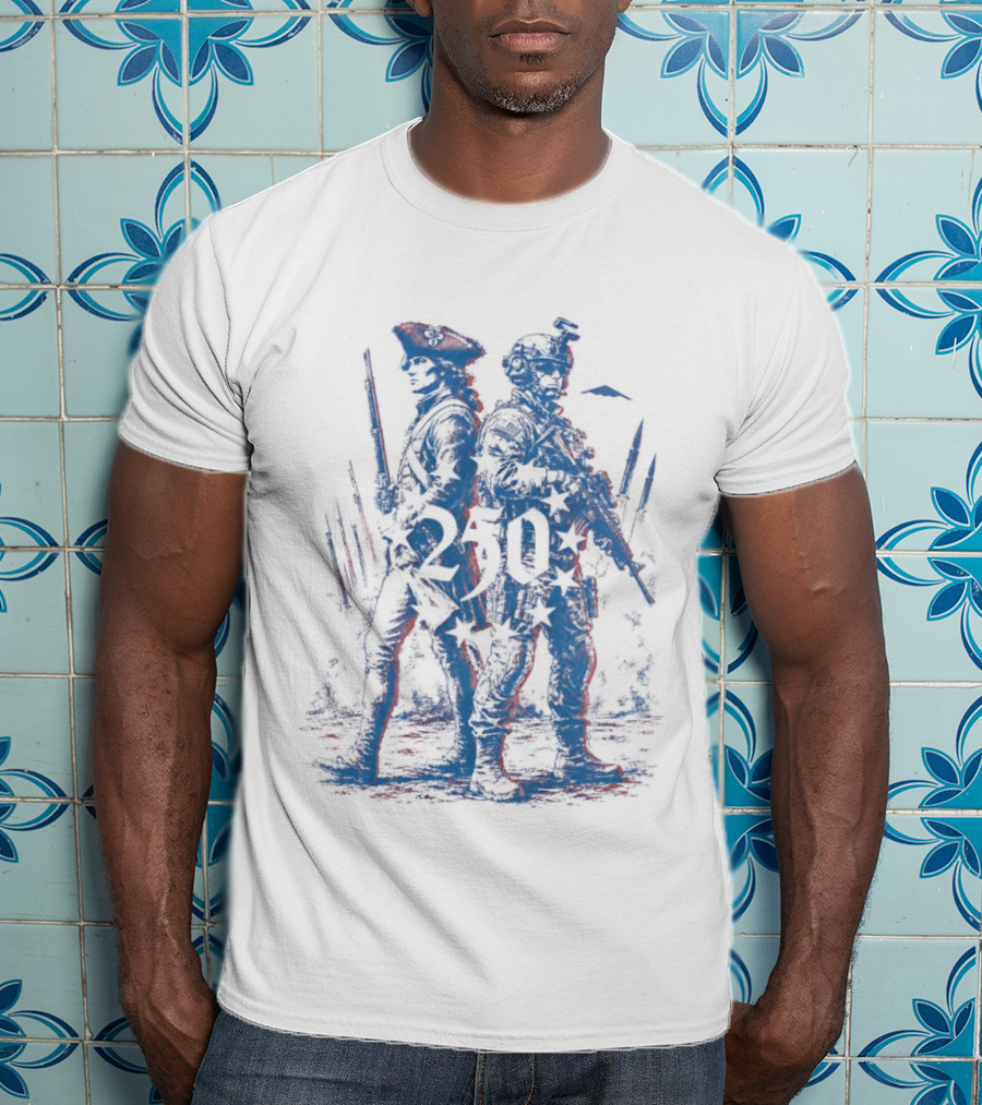 American Revolutionary War Soldier Modern Infantry 250 Years Of Service T-Shirt