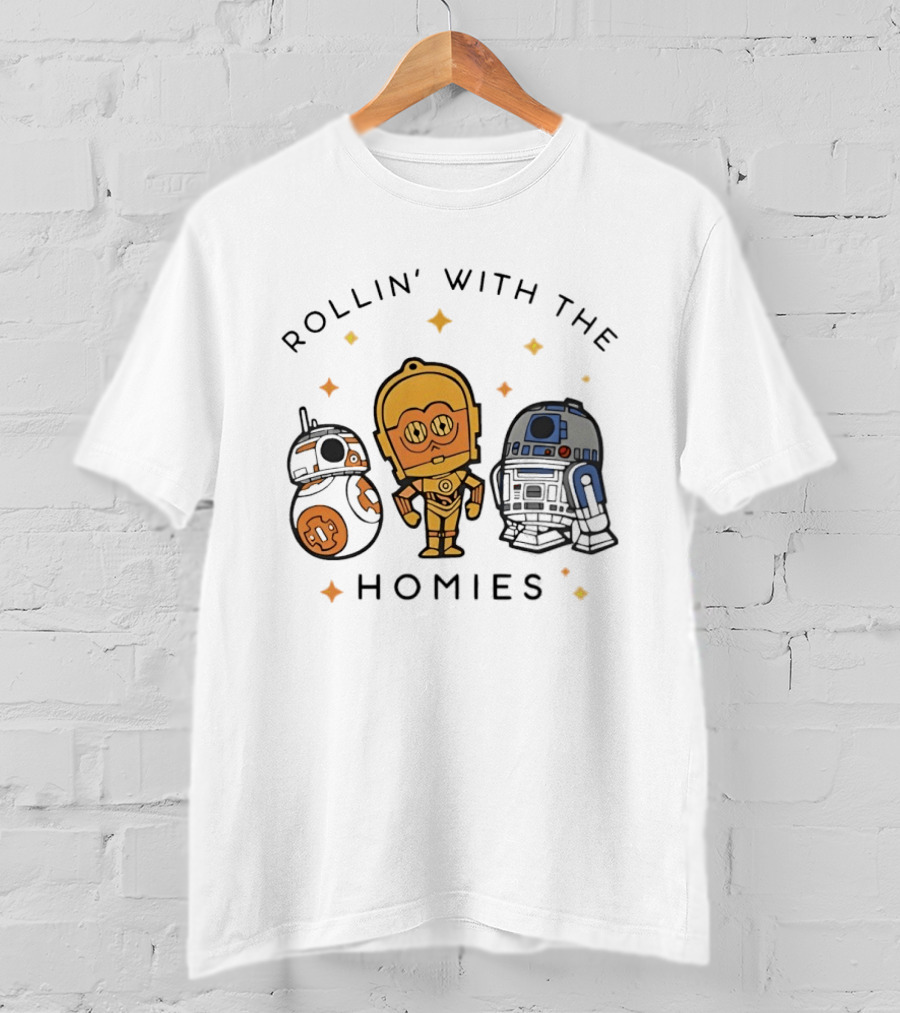 BB 8 C 3PO R2 D2 Rollin' With The Homies T-Shirt