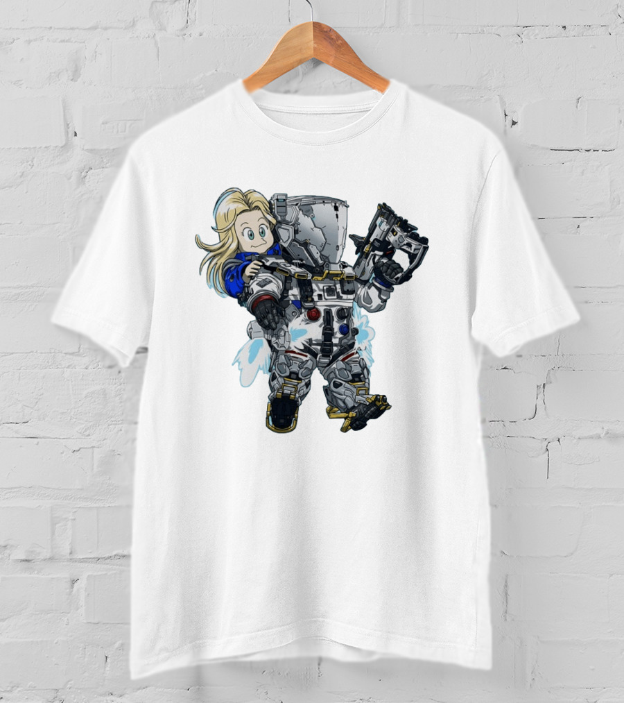 Android 18 Chibi And Titanfall Pilot Fusion Dragon Ball Z T-Shirt