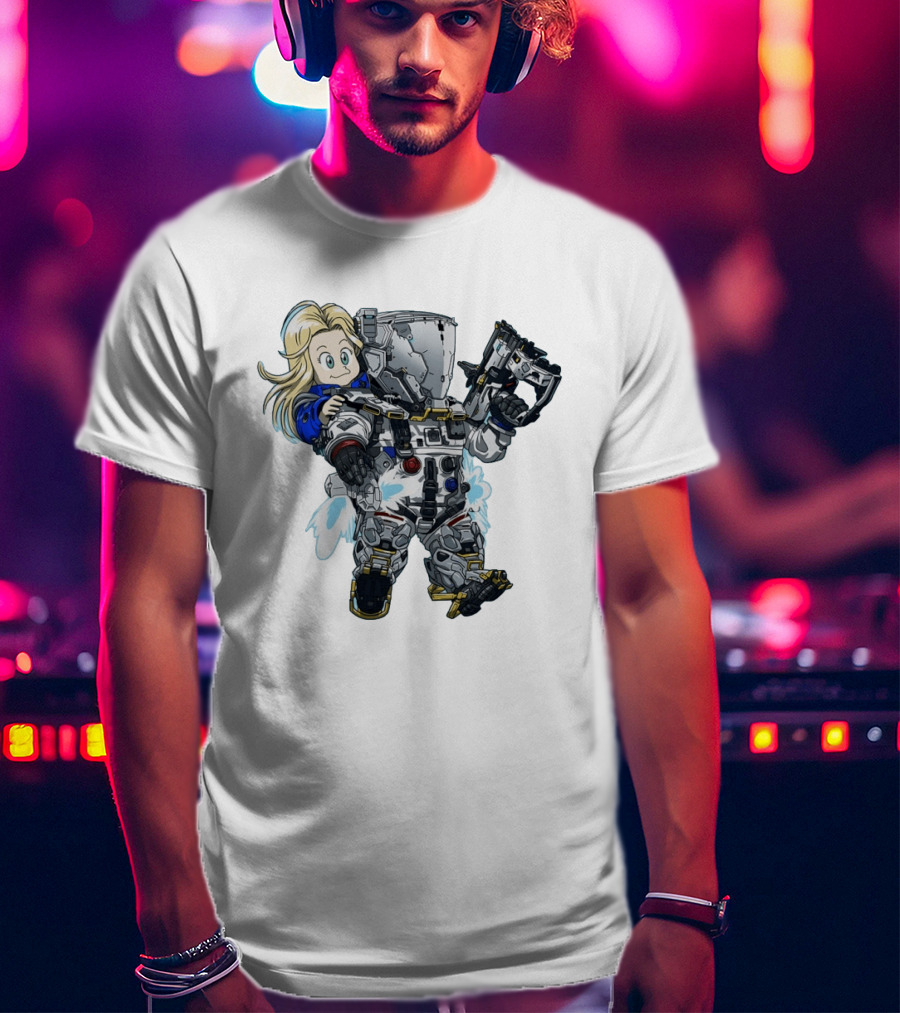 Android 18 Chibi And Titanfall Pilot Fusion Dragon Ball Z T-Shirt