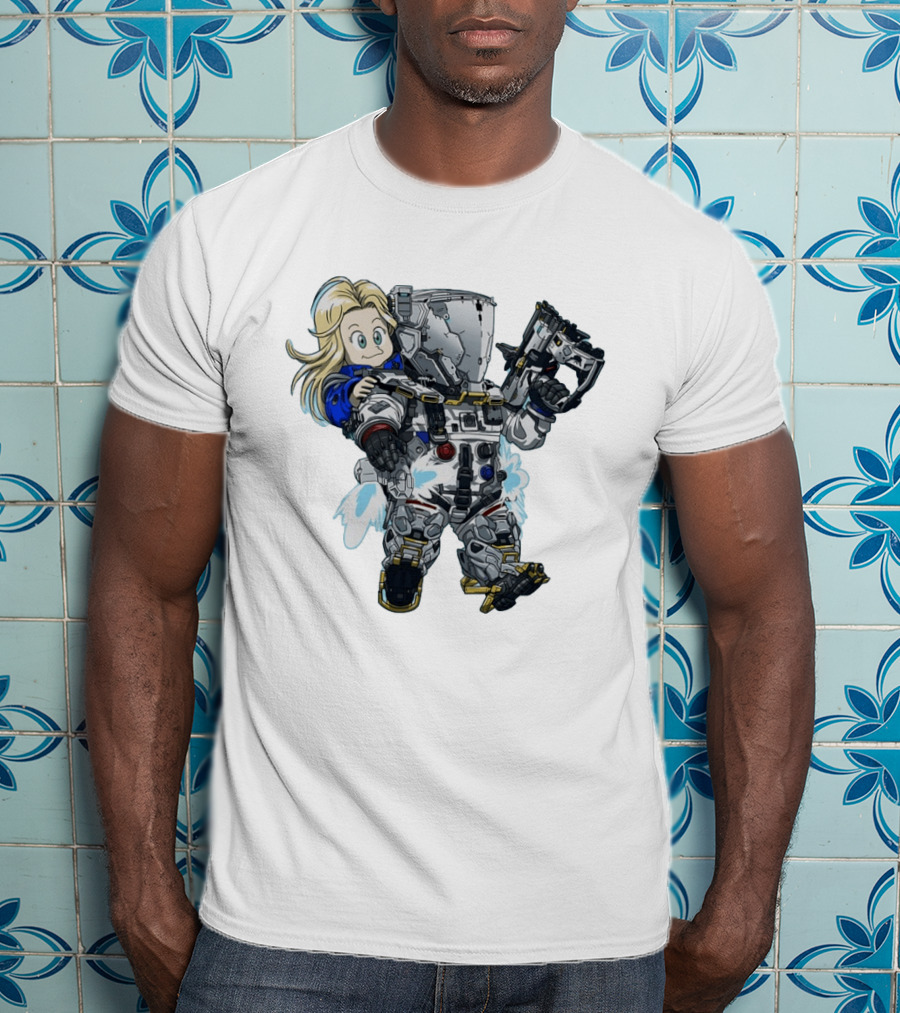 Android 18 Chibi And Titanfall Pilot Fusion Dragon Ball Z T-Shirt
