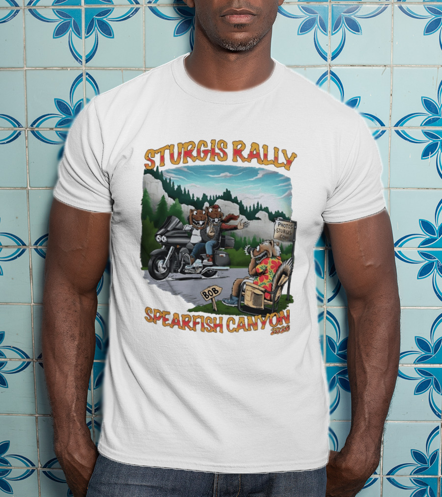 Sturgis Rally 2020 Squirrels Riding Motorcycle Spearfish Canyon T-Shirt