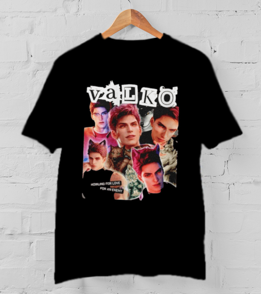 Valko Howling For Love For An Enemy Collage Wild Wolf Aesthetic T-Shirt