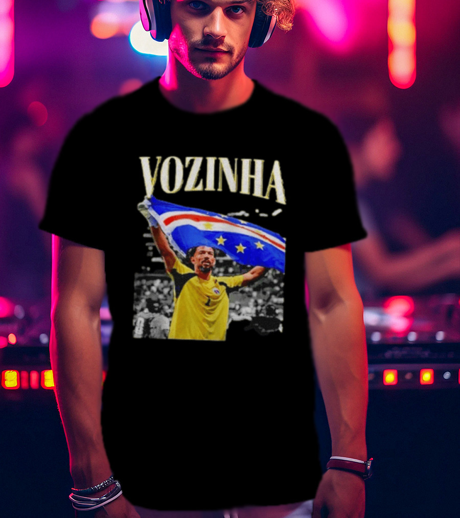 Vozinha Cape Verde Flag Celebration Football Team Player T-Shirt